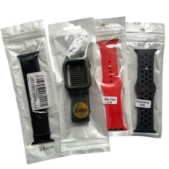 NEW 4 Apple Watch Band Bundle Tactical Sport Loop Bumper Black Olive Orange - Picture 9 of 9